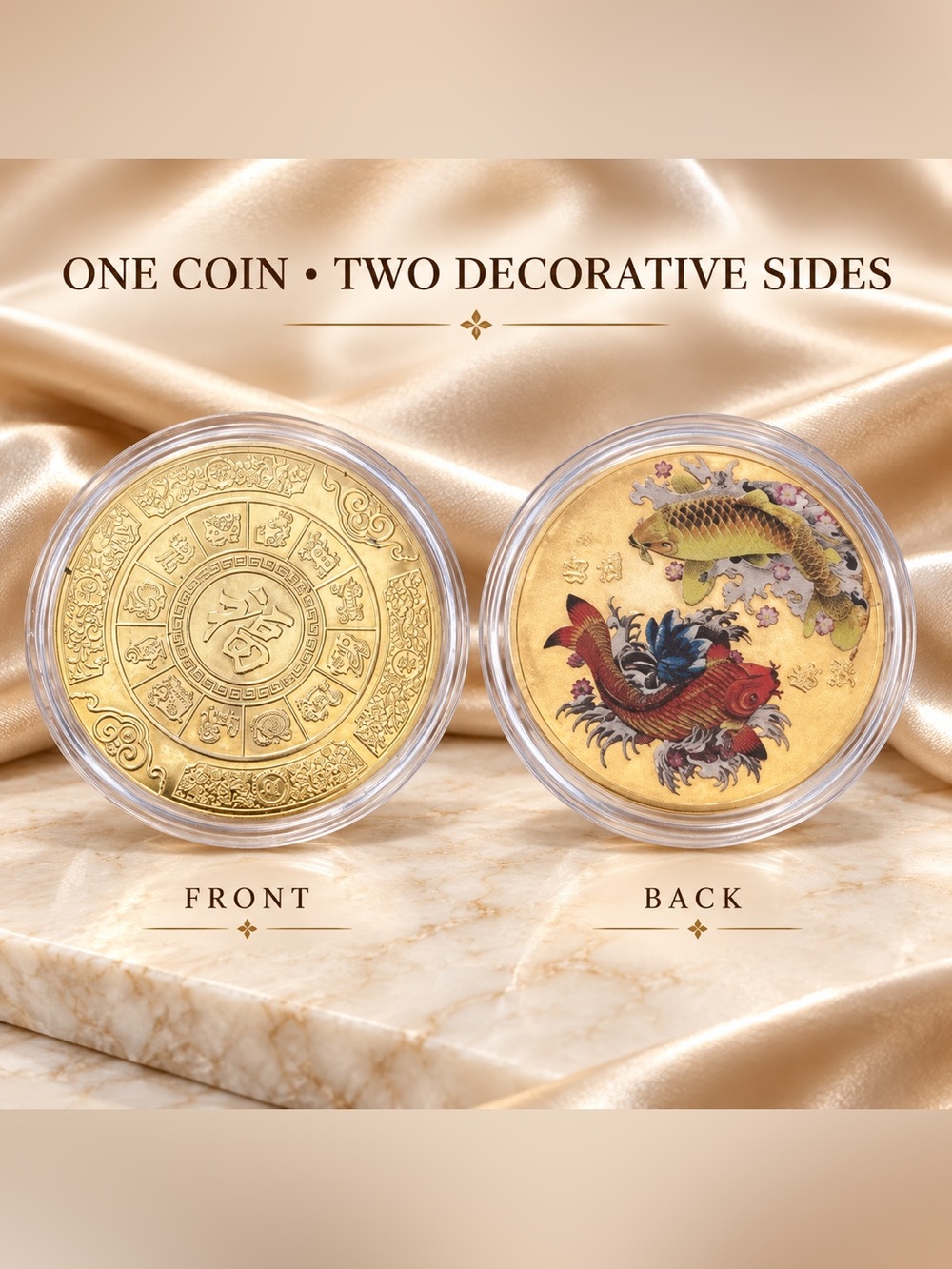 Oversized Gold-Tone Lucky Coin Scratch-Off Ticket Scratcher